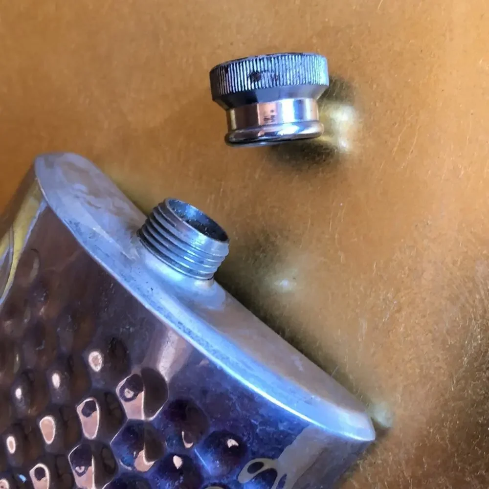 Stainless Steel‎ Dimpled Hip Flask w/ Screw Cap